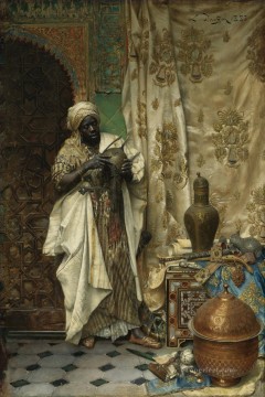 Árabe Painting - La Inspección Ludwig Deutsch Orientalismo Árabe